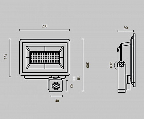 Прожектор Flood 4000К 50Вт IP 65 Maytoni FL001-L50B4KSR цвет Черный