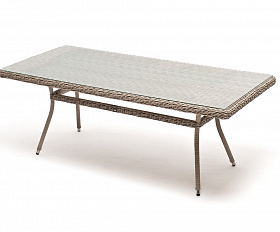 Латте плетеный стол из искусственного ротанга 200х90см, цвет бежевый