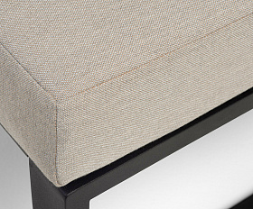 Тулон угловой модуль, каркас алюминий, HPL дуб, черный муар, ткань бежевая 15052