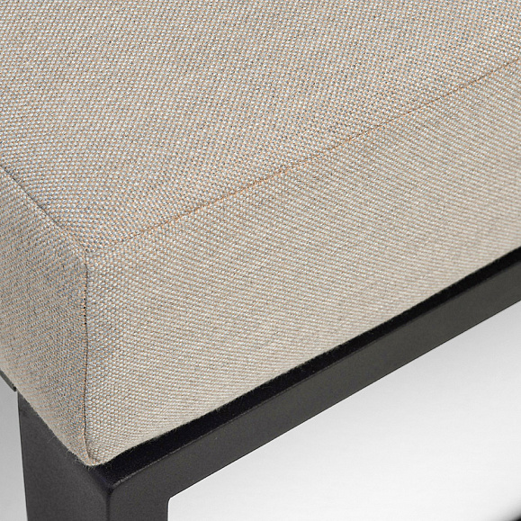 Тулон угловой модуль, каркас алюминий, HPL дуб, черный муар, ткань бежевая 15052 фото 7