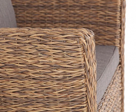 Кресло Капучино 4SIS из искусственного ротанга (гиацинт), цвет соломенный