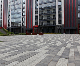 Тротуарная плитка Выбор Паркет мультиформатный Б.9.Псм.8 80 мм Листопад Кварцит