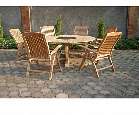 Комплект обеденной мебели Circus- Lerum 6R Brafritid набор натуральный, тик