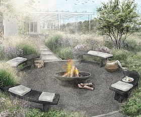 Скамья для костровой зоны SK180 Concretika 180х37х45 см