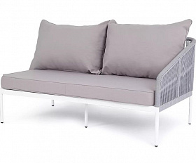 Модуль диванный левый Канны 4SIS из роупа (веревки), цвет светло-серый