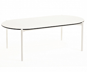 Диего журнальный стол из HPL 120х60 H40, каркас белый муар, цвет молочный