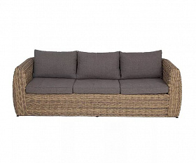 Диван трехместный Кальяри 4SIS из искусственного ротанга (гиацинт), цвет соломенный