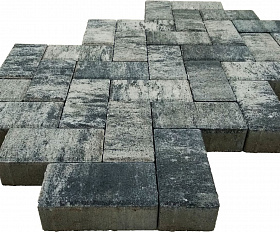 Брусчатка Лидер 40 Прямоугольник Color Mix 200x100x80 мм Графит