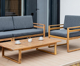 Лаунж-зона Brooklyn Royal Family из дерева, цвет серый