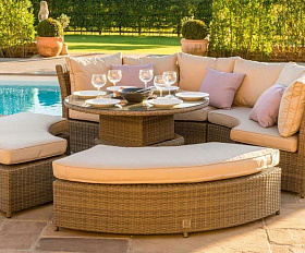 Диван-трансформер из искусственного ротанга со столом AFM-350B Beige