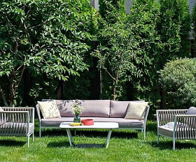 Диван трехместный Касабланка 4SIS из роупа (веревки), цвет бежевый