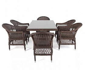 Обеденная группа Амароне 4SIS из искусственного ротанга, цвет коричневый