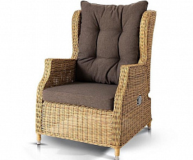 Плетеное кресло раскладное Форио 4SIS из искусственного ротанга, цвет соломенный