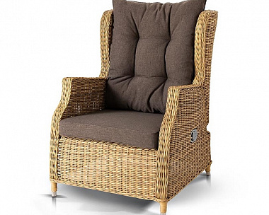 Плетеное кресло раскладное Форио 4SIS из искусственного ротанга, цвет соломенный