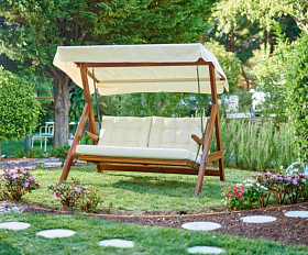 Качели Paris Royal Family с бежевыми подушками