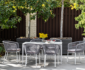 Малага обеденный стол из HPL 140х80см, цвет молочный, каркас белый