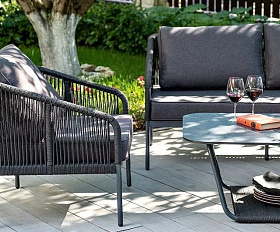 Кресло Канны 4SIS из роупа (веревки), цвет темно-серый