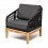 Кресло Канны 4SIS из роупа (веревки), основание дуб, цвет темно-серый