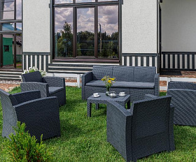 Обеденный комплект Lana XL Royal Family из пластика, цвет графит