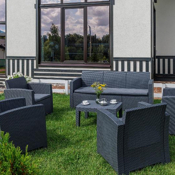 Обеденный комплект Lana XL Royal Family из пластика, цвет графит фото 3