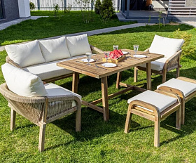 Обеденный комплект Michelle Royal Family из дерева, цвет бежевый