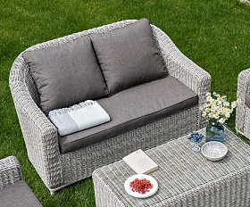 Диван двухместный Кон Панна 4SIS из искусственного ротанга, цвет бежевый