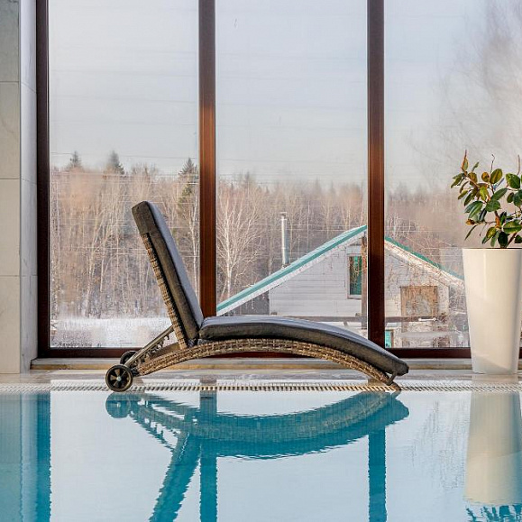 Шезлонг Agata Royal Family из искусственного ротанга с матрасом, цвет серый фото 3