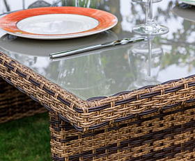 Обеденный комплект Karl plus Royal Family из искусственного ротанга, цвет коричневый