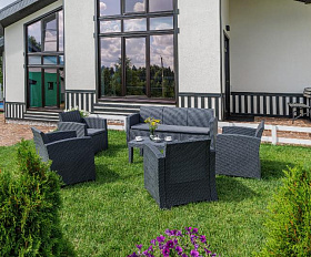 Обеденный комплект Lana XL Royal Family из пластика, цвет графит