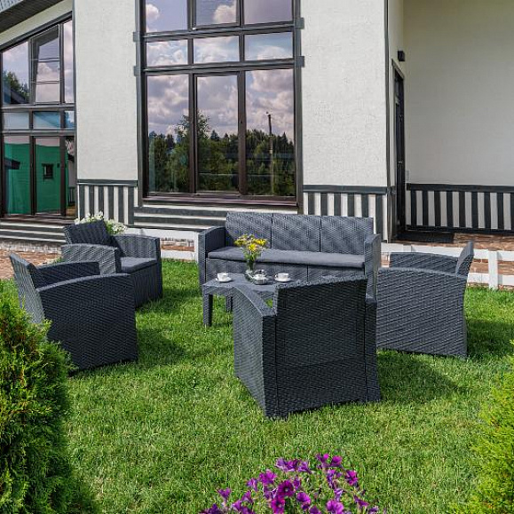 Обеденный комплект Lana XL Royal Family из пластика, цвет графит фото 2