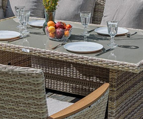 Угловой комплект Zorro Wood Double Royal Family из искусственного ротанга, цвет бежевый