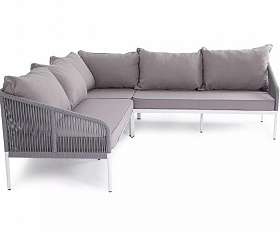 Диван модульный Канны 4SIS из роупа (веревки), цвет светло-серый