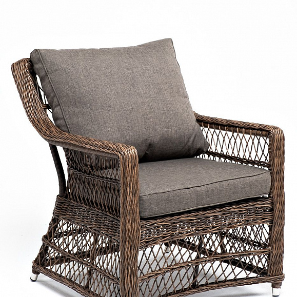 Кресло Гранд Латте 4SIS из искусственного ротанга, цвет коричневый фото 3