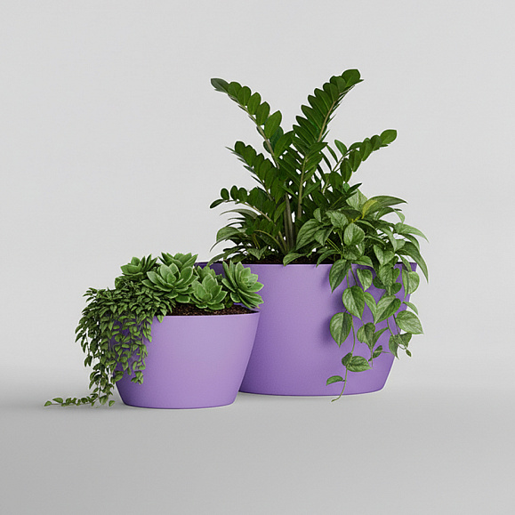 Кашпо Concretika Боул D80H45 Лаванда 300 6035 фото 5