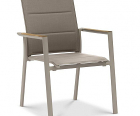 Комплект обеденной мебели Lyon-Andy 280B-8N2R Brafritid бежевый/натуральный, алюминий/тик