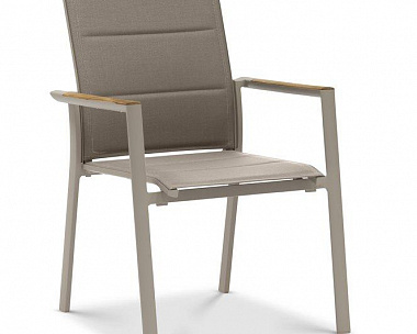 Комплект обеденной мебели Lyon-Andy 280B-8N2R Brafritid бежевый/натуральный, алюминий/тик