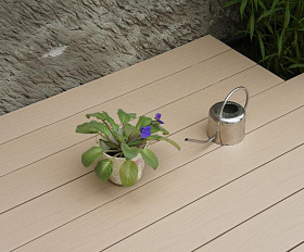 Террасная доска ПРАКТИК КОЭКСТРУЗИЯ Моноколор 4000 или 3000х147х24 мм, цвет Бежевый Оникс