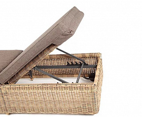 Шезлонг Рим 4SIS из искусственного ротанга, цвет соломенный с подушкой