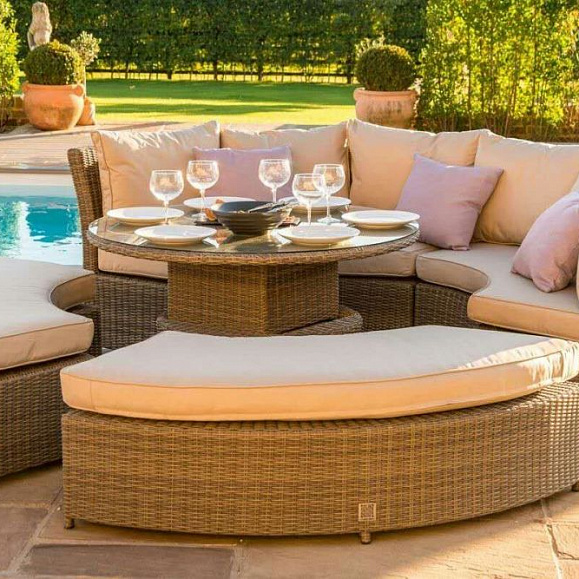 Диван-трансформер из искусственного ротанга со столом AFM-350B Beige фото 1