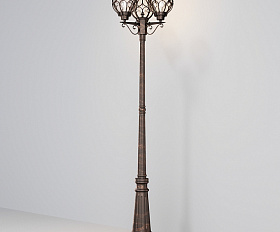 Садово-парковый светильник Via Maytoni O023FL-03G цвет Золото Антик