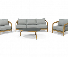 Лейпциг лаунж-зона из тика на 5 персон, цвет серый