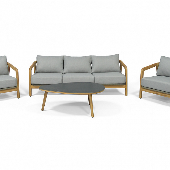 Лейпциг лаунж-зона из тика на 5 персон, цвет серый фото 3