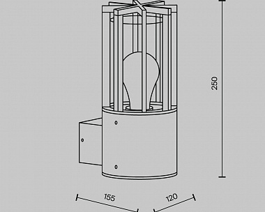 Настенный светильник (бра) Barrel Maytoni O453WL-01GF цвет Графит
