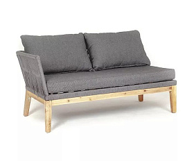 Модуль диванный боковой правый Барселона 4SIS из роупа (веревки), цвет серый