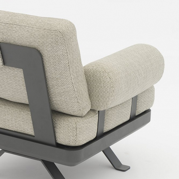 Комплект лаунж мебели Lund Brafritid с креслом, антрацит/серый, алюминий фото 8