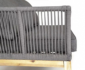 Модуль диванный боковой правый Барселона 4SIS из роупа (веревки), цвет серый