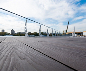 Террасная доска Экодэк Брайт Массив 3D, цвет Шоколад