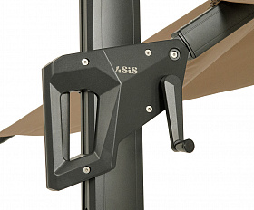 Римини зонт уличный 3х4м на боковой алюминиевой опоре, тент бежевый