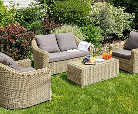 Кресло Кон Панна 4SIS из искусственного ротанга, цвет соломенный