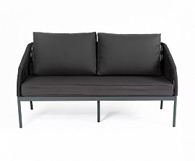 Диван двухместный Канны 4SIS из роупа (веревки), цвет темно-серый